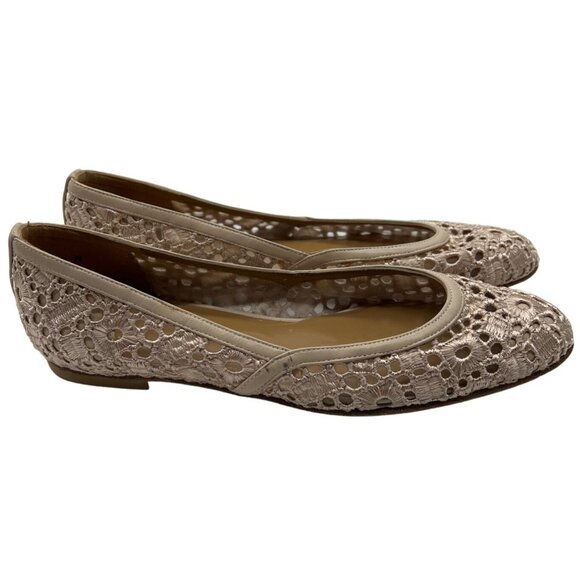 STUART WEITZMAN Lace Ballet Flats Size 6.5M - Picture 1 of 6